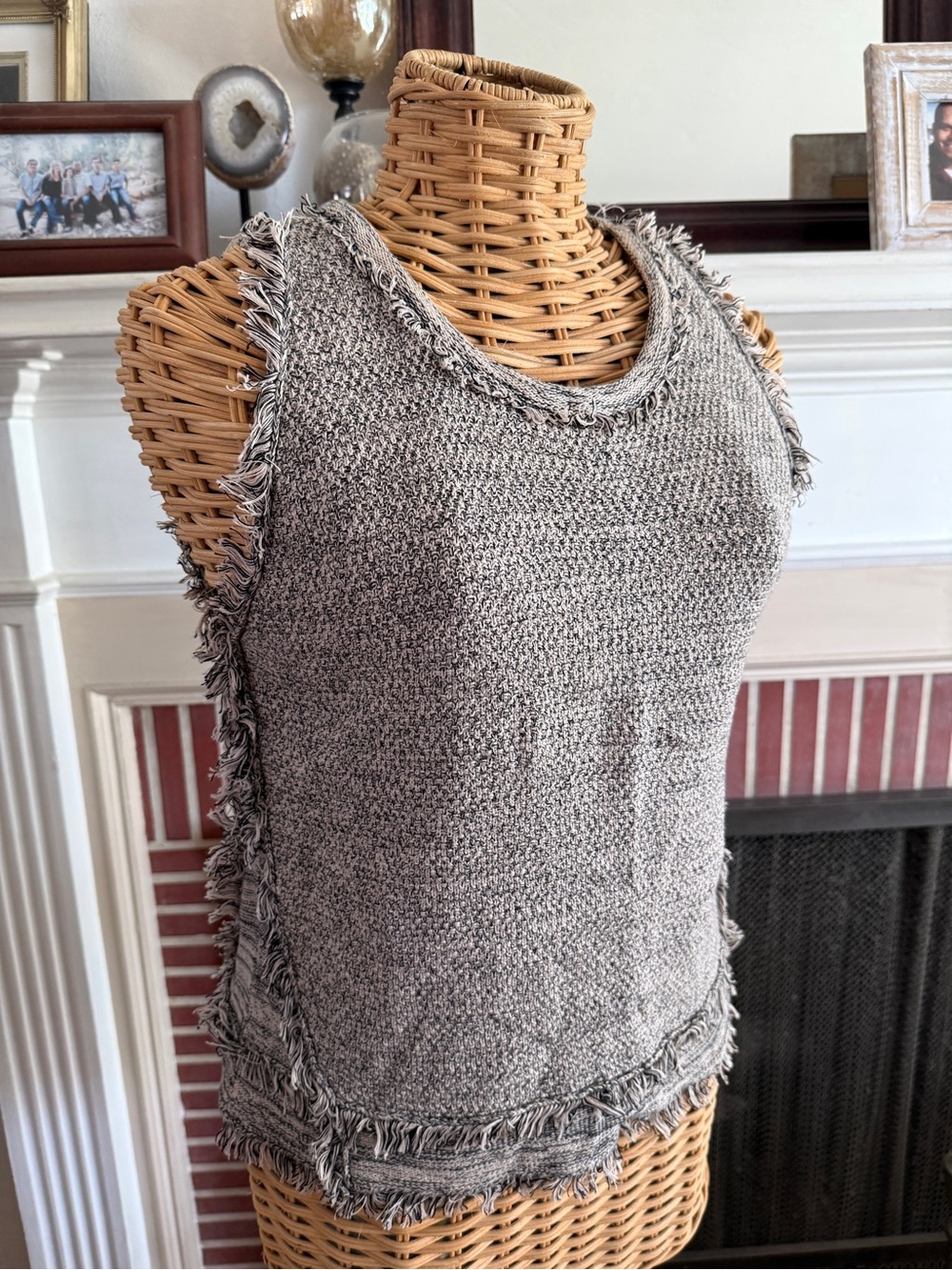 Paper Crane boho knit tank top S